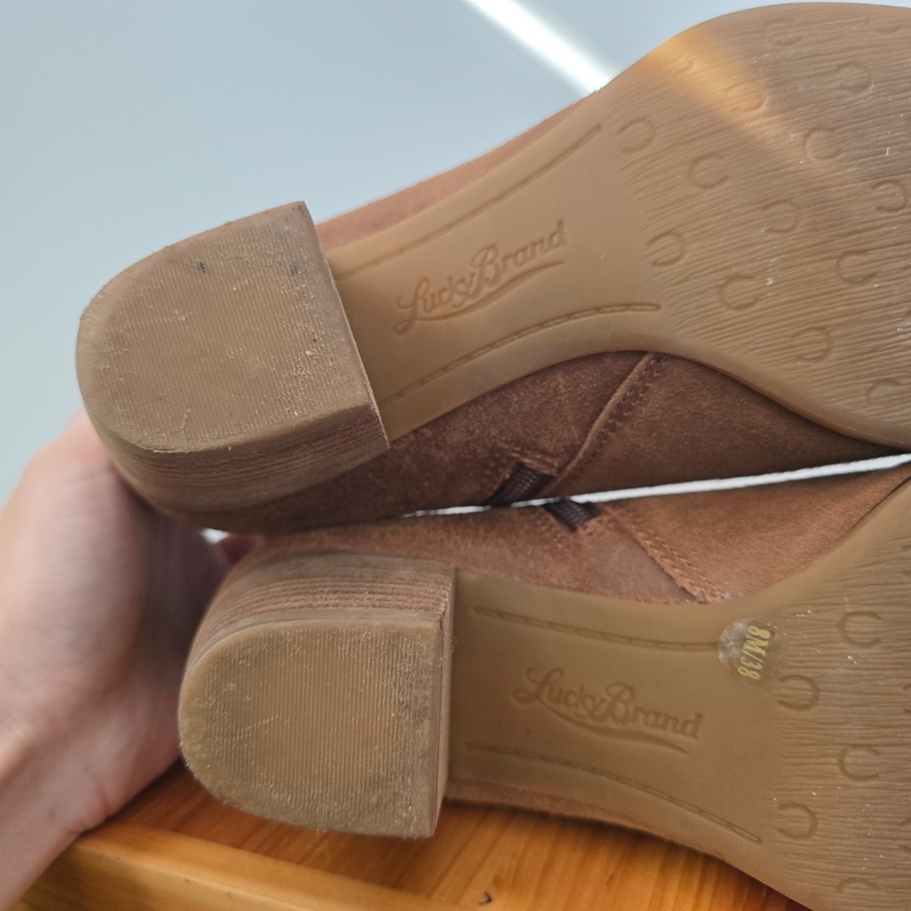 Lucky Brand Suede Ankle Booties - Size 8 M, 38 - Picture 9 of 13